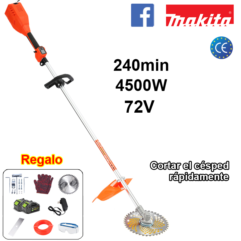 Duración de la batería: 240 minutos/4500 W/72 V batería de litio*2, corte rápido